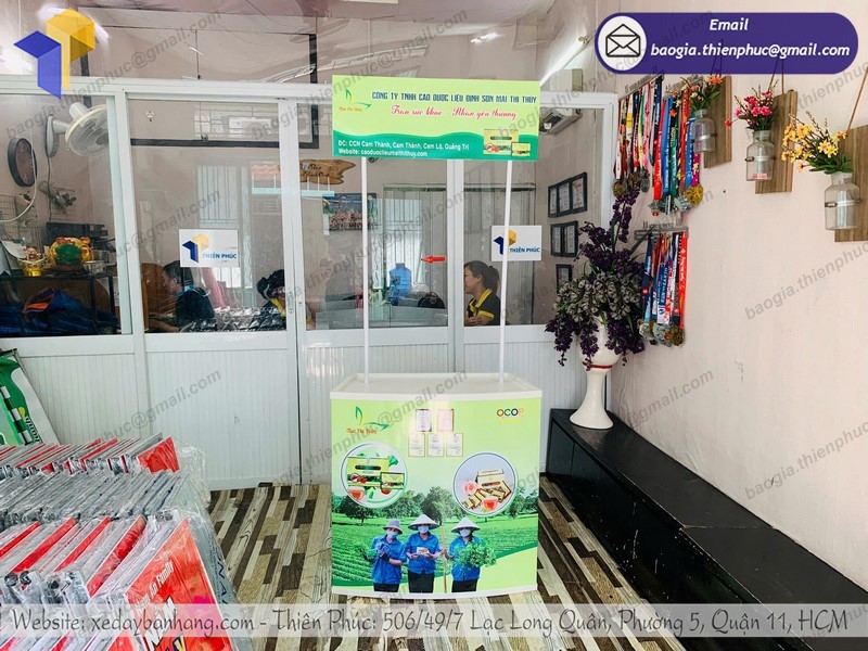 Thời gian hoàn thiện booth lưu động siêu thị quảng cáo và giao hàng